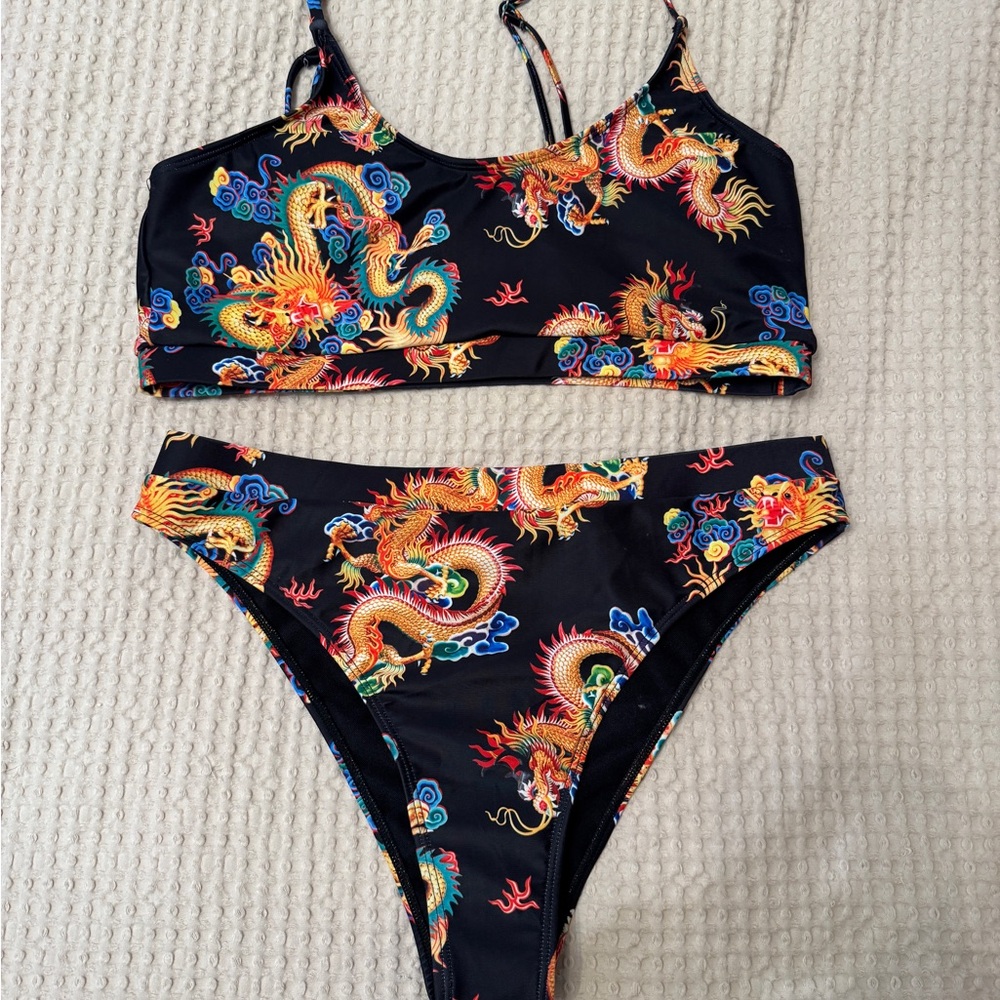 Dragon Print Bikini Set